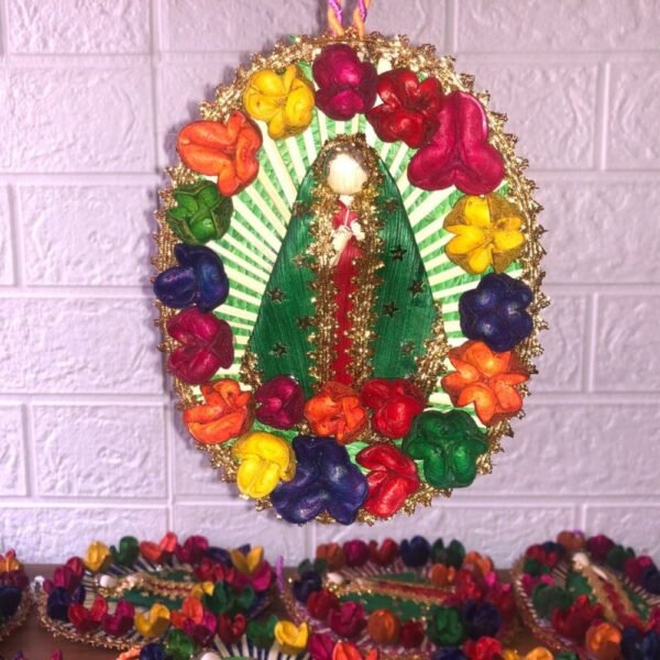 2 Christmas ornaments of Virgin Mary, ideal for the Christmas tree, inspired by Mexican art