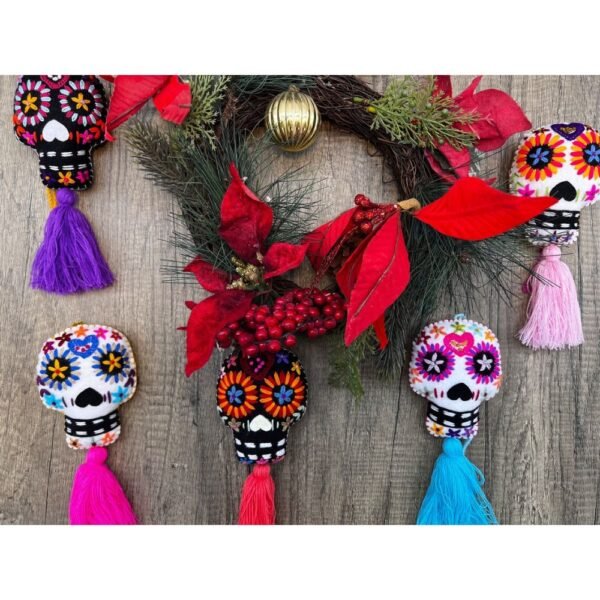 3 Christmas ornaments of Sugar skull - Mexican decoration , ideal for the Christmas tree