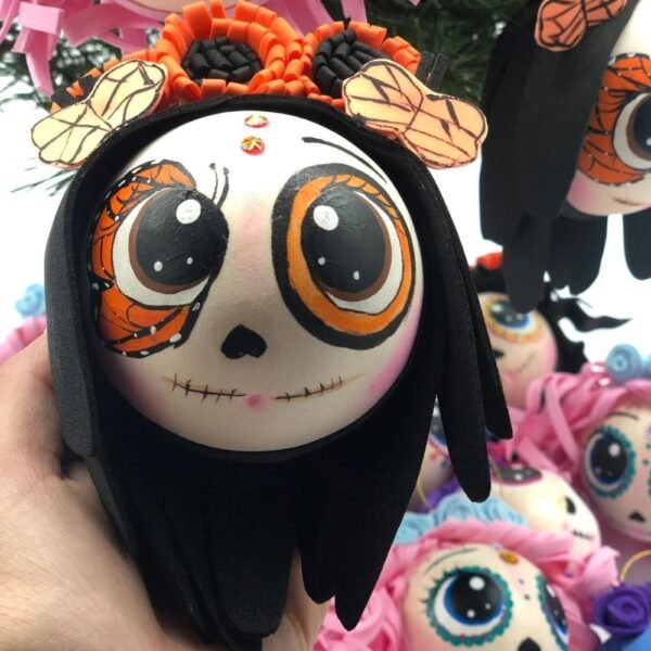 3.93”Día de los muertos Christmas ornaments , ideal for the Christmas tree, inspired by Mexican art, Catrina