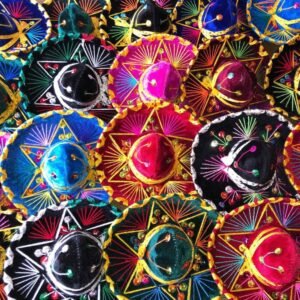 6 Christmas ornaments of mariachi hats, Mexican ornaments ideal for the christmas tree, Inspired by Mexican christmas