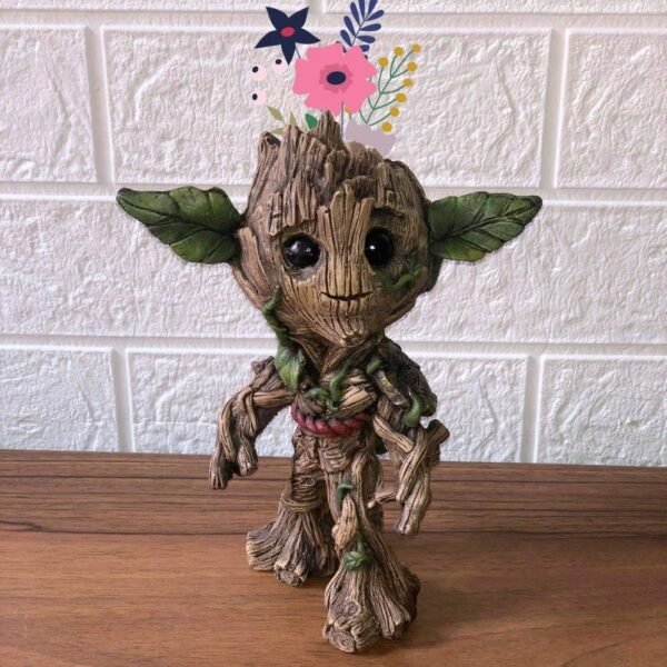 As Groot Planter Sculpture for Flowers, Cactus and Succulent Plants, Indoor or Outdoor Home Decor, Modern Flower Pot, Log planter