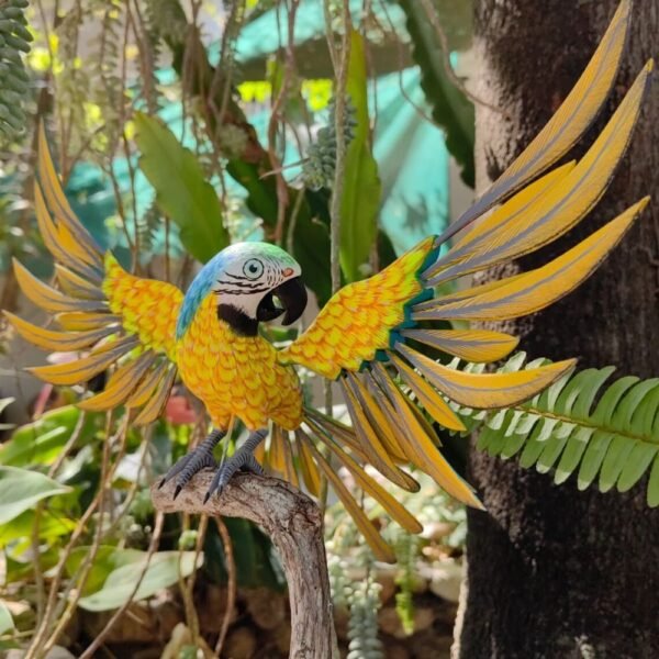 Guacamaya Bird Statue Mexican Art Alebrije Sculpture, Wooden Parrot Decoration Figure, Made Of Wood And Carved By Hand ASK FOR CUSTOMIZE