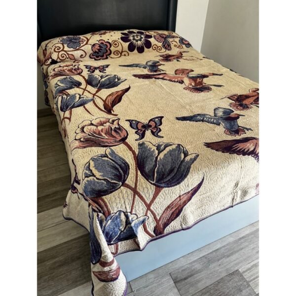 Mexican blanket, Butterflies design, Bed cover, Full size blanket