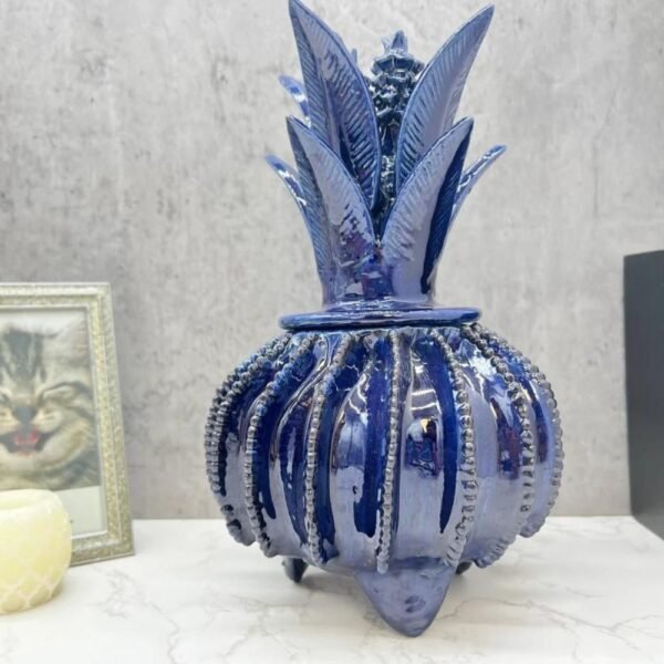 Mexican pottery, Pineapple decor, Mexican decoration, Pineapple sculpture, Glazed clay pineapple