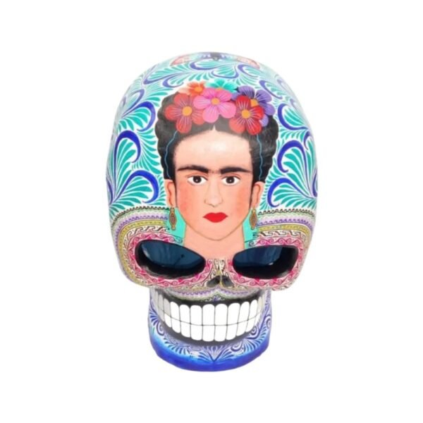 Sugar skull, Day of the Dead ornaments, skull as Mexican decoration, human skull sculpture, 9.44” high