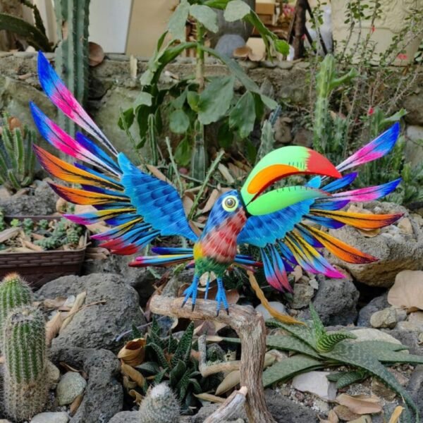 Toucan Bird Statue Mexican Art Alebrije Sculpture, Wooden Parrot Decoration Figure, Made Of Wood And Carved By Hand ASK FOR CUSTOMIZE