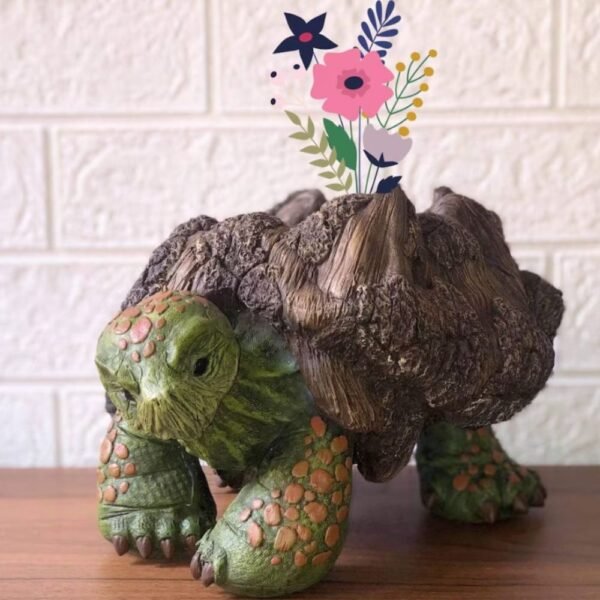 Turtle Planter Sculpture for Flowers, Cactus and Succulent Plants, Indoor or Outdoor Home Decor, Modern Flower Pot, Animal Planter