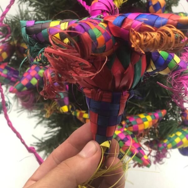 6 Christmas ornaments, Mexican ornaments, Mexican christmas, Made of palm leaves, Ideal for the Christmas tree, inspired by Mexican art