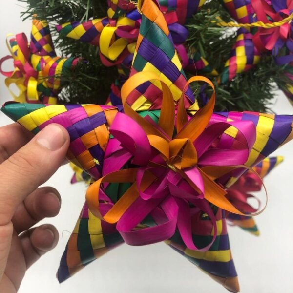 6 Christmas ornaments, Mexican ornaments, Mexican christmas, Made of palm leaves, Ideal for the Christmas tree, inspired by Mexican art