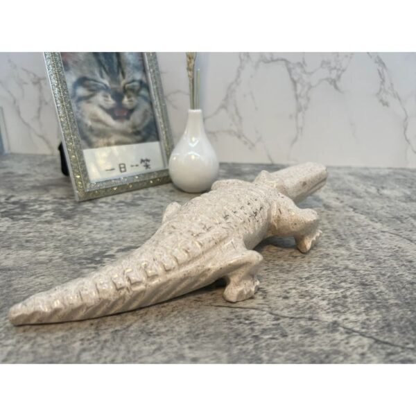 Alligator statue, Crocodile sculpture, Alligator figure, Crocodile art, Carved stone animal, Stone Alligator, Marble alligator