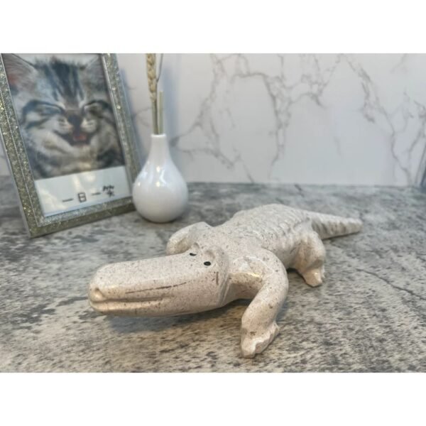 Alligator statue, Crocodile sculpture, Alligator figure, Crocodile art, Carved stone animal, Stone Alligator, Marble alligator