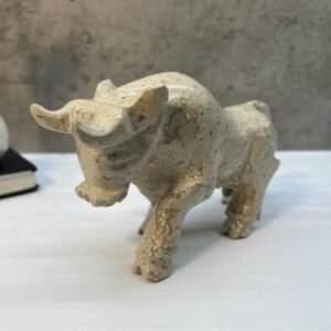 BIG beige bull, Bull sculpture, Marble bull, Carved stone animal, Statue bull, Gemstone bull, Mini Crystal Animal