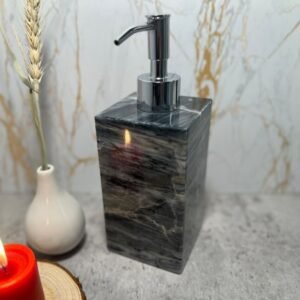 Bathroom decor, Soap dispenser, Bathroom accessories, Stone soap dispenser, Liquid soap holder, Color gray