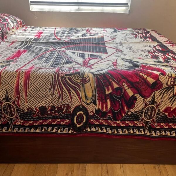 Bed Cover Throw Quilt Aztec Archers Chichén Itzá Mexican Handmade. Soft, Colorful And Warm Blanket For Winter