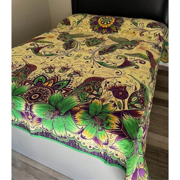 Bed Cover Throw Quilt Hummingbird Floral Mexican Style Handmade. Soft, Colorful And Warm Blanket For Winter