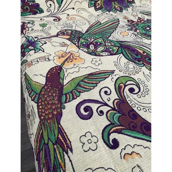 Bed Cover Throw Quilt Hummingbird Floral Mexican Style Handmade. Soft, Colorful And Warm Blanket For Winter