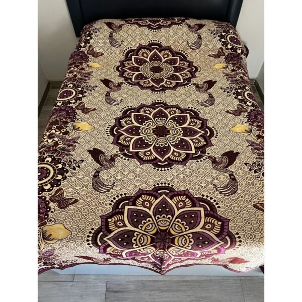 Bed Cover Throw Quilt Hummingbird Mandala Mexican Style Handmade. Soft, Colorful And Warm Blanket For Winter