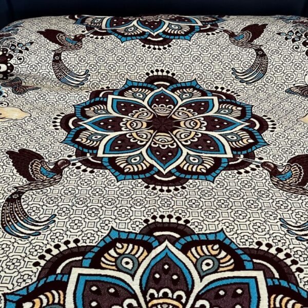 Bed Cover Throw Quilt Hummingbird Mandala Mexican Style Handmade. Soft, Colorful And Warm Blanket For Winter