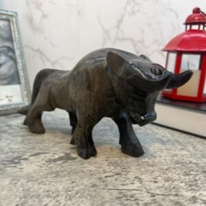 Black bull, Bull sculpture, Marble bull, Carved stone animal, Statue bull, Gemstone bull, Mini Crystal Animal