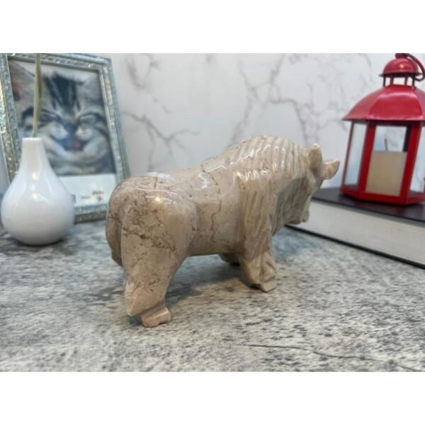 Búfalo sculpture, Stone Búfalo , Marble Animal, Natural Genuine Rock And Hand Carved. Home Decor