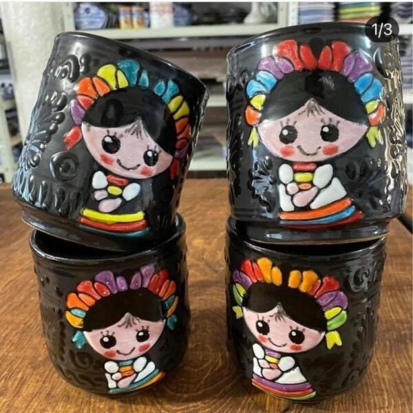 Cappuccino Cup, Frida Mexican Coffee Mug, Puebla Talavera Pottery, Ceramic Thermos, Handmade Lead-Free Includes Lid, Custom Available