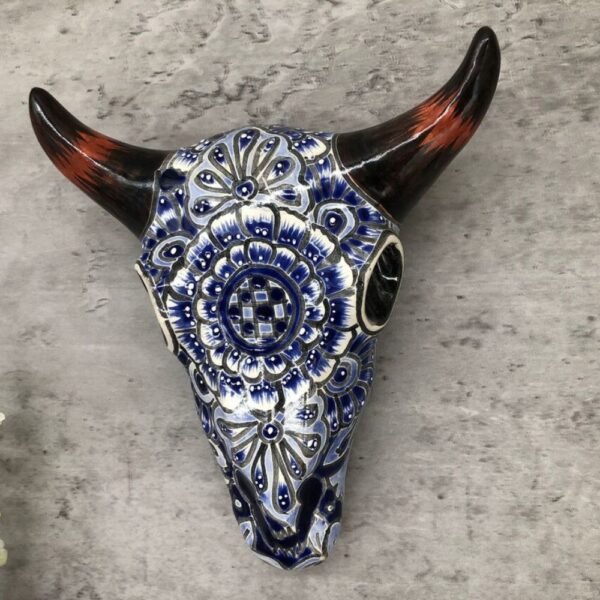 Ceramic cow, Talavera pottery, Mexican Talavera, Mexican pottery, Bull sculpture, Cow statue