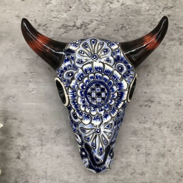 Ceramic cow, Talavera pottery, Mexican Talavera, Mexican pottery, Bull sculpture, Cow statue