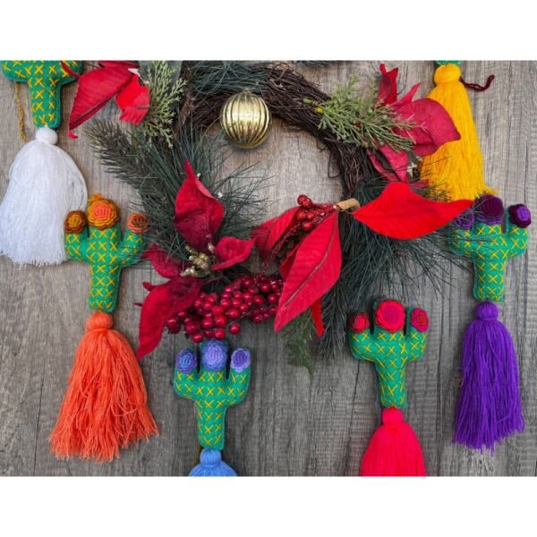 Christmas ornaments, Mexican christmas, Mexican ornaments, Hanging cactus, Cactus pendant, Cactus keychain, Mexican tassel