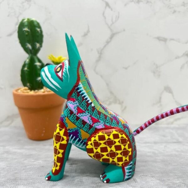 Dog statue Folk Art Alebrije Sculpture, Wooden Mexican Decoration Figure, Made Of Wood And Carved By Hand
