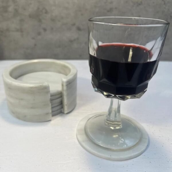 Elegant coasters, Cup holder coaster, Marble coaster set, Stone coaster set, Gemstone coasters, 7 pieces in white