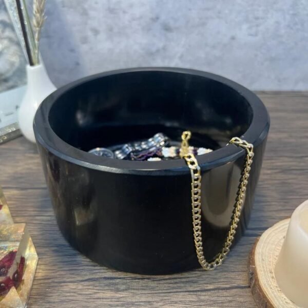 Jewelry organizer box, Perfume tray, Marble tray, Vanity tray bathroom, Marble jewellery box, Stone tray in black color