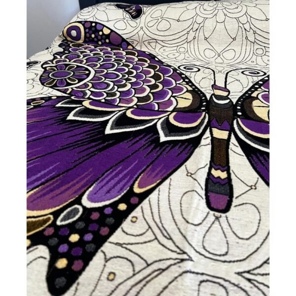 Mexican blanket, Butterflies design, Bed cover, Full size blanket