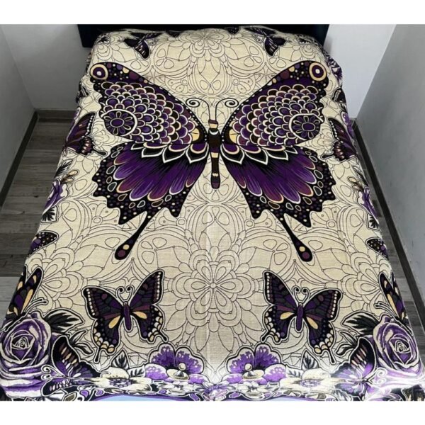 Mexican blanket, Butterflies design, Bed cover, Full size blanket