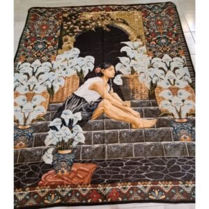 Mexican blanket, Diego Rivera “la vendedora de alcatraces” design, Bed cover, Full size blanket