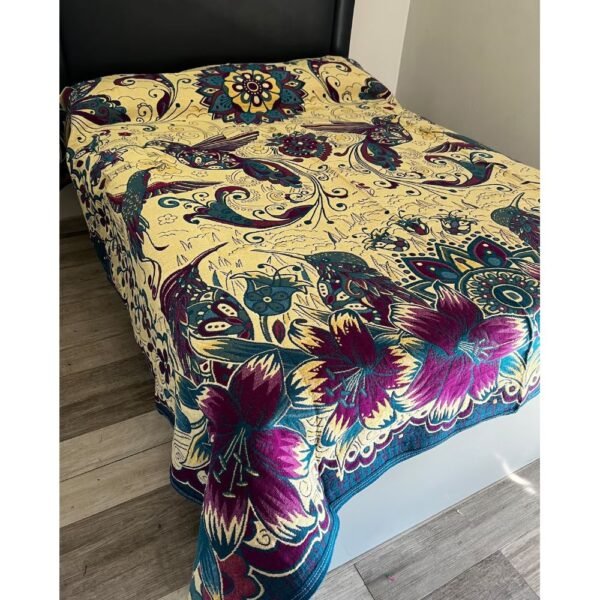 Mexican blanket, Hummingbird design, Bed cover, Full size blanket