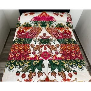 Mexican blanket, Peacock design, Bed cover, King size blanket