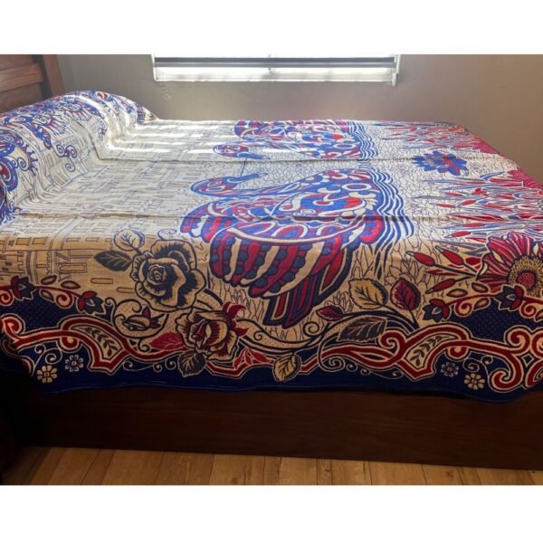 Mexican blanket, Swan Bird design, Bed cover, Full size blanket