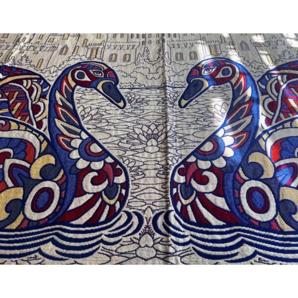 Mexican blanket, Swan Bird design, Bed cover, Full size blanket