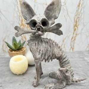 Skeletal/Bone Dog statue Alebrije Sculpture, Wooden Chihuahua Mexican Pet Figure, Made Of Wood And Carved By Hand ASK FOR CUSTOMIZE