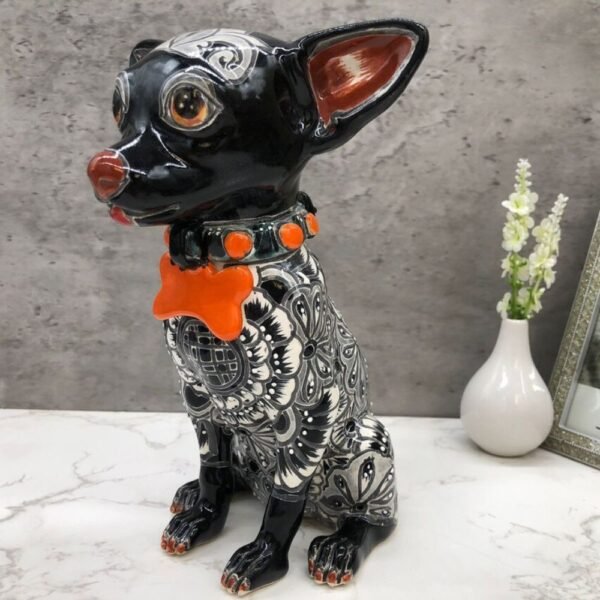 Talavera Chihuahua, Ceramic dog, Talavera pottery, Mexican pottery, Chihuahua statue, Dog sculpture