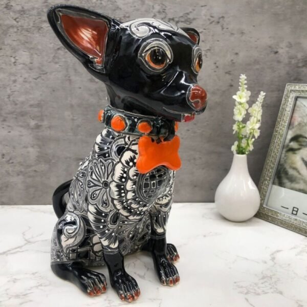 Talavera Chihuahua, Ceramic dog, Talavera pottery, Mexican pottery, Chihuahua statue, Dog sculpture