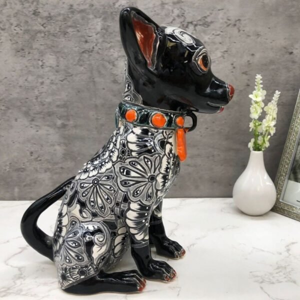 Talavera Chihuahua, Ceramic dog, Talavera pottery, Mexican pottery, Chihuahua statue, Dog sculpture