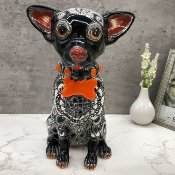 Talavera Chihuahua, Ceramic dog, Talavera pottery, Mexican pottery, Chihuahua statue, Dog sculpture