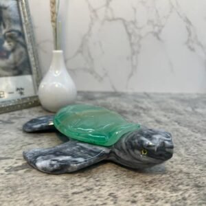 Turtle statue, Crystal turtle, Turtle carving, Marble turtle, Turtle figurine, Hand carved turtle, Miniature turtle, Stone turtle
