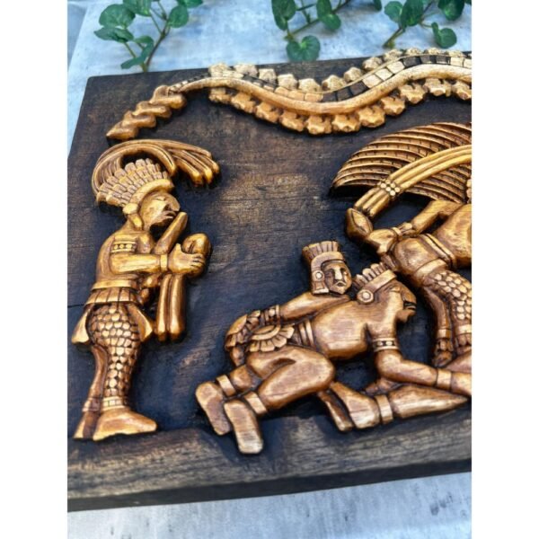 Aztec Art, Mayan art, Mexican painting, The sacrifice, Prehispanic, Wood carving, Handcrafted ASK FOR CUSTOMIZE