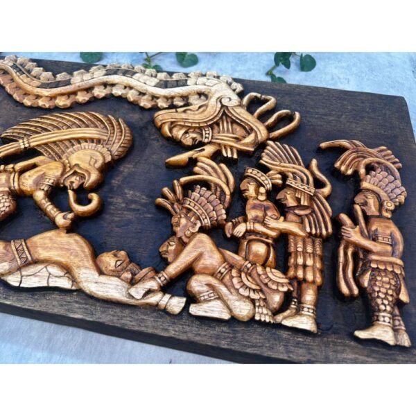 Aztec Art, Mayan art, Mexican painting, The sacrifice, Prehispanic, Wood carving, Handcrafted ASK FOR CUSTOMIZE