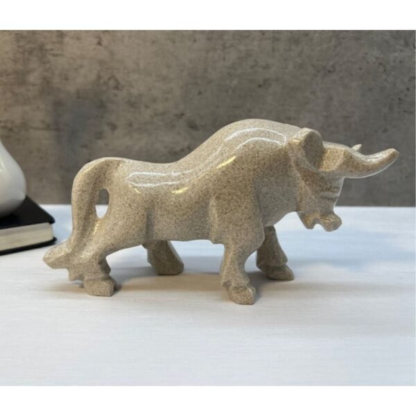 BIG beige bull, Bull sculpture, Marble bull, Carved stone animal, Statue bull, Gemstone bull, Mini Crystal Animal