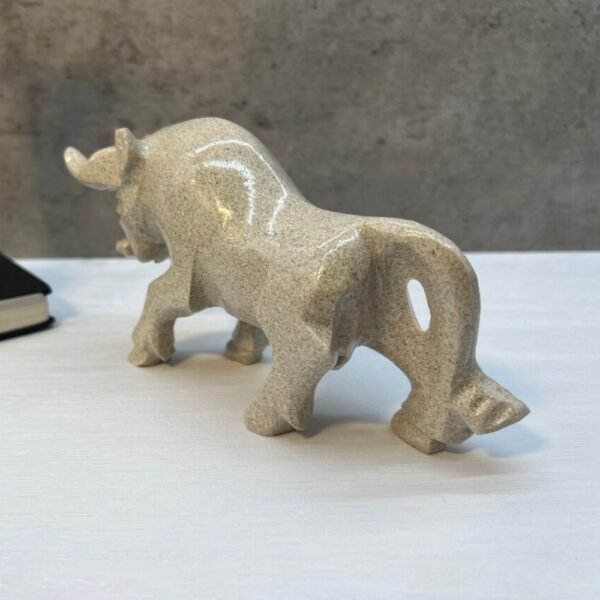 BIG beige bull, Bull sculpture, Marble bull, Carved stone animal, Statue bull, Gemstone bull, Mini Crystal Animal