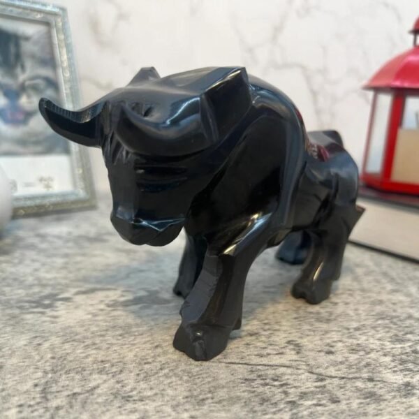 Bull sculpture, Stone bull, Marble Animal, Natural Genuine Rock And Hand Carved. Home Decor