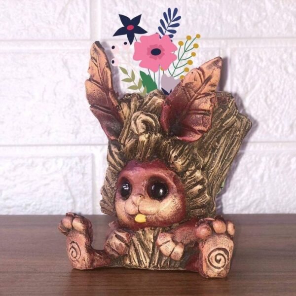 Bunny Planter Sculpture for Flowers, Cactus and Succulent Plants, Indoor or Outdoor Home Decor, Modern Flower Pot, Animal Planter